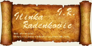 Ilinka Radenković vizit kartica